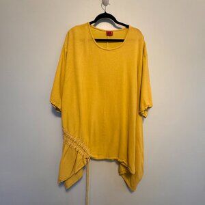 Oh My Gauze Mustard L/XL Tunic Oversized Gauze Cotton Asymmetric - HS0255